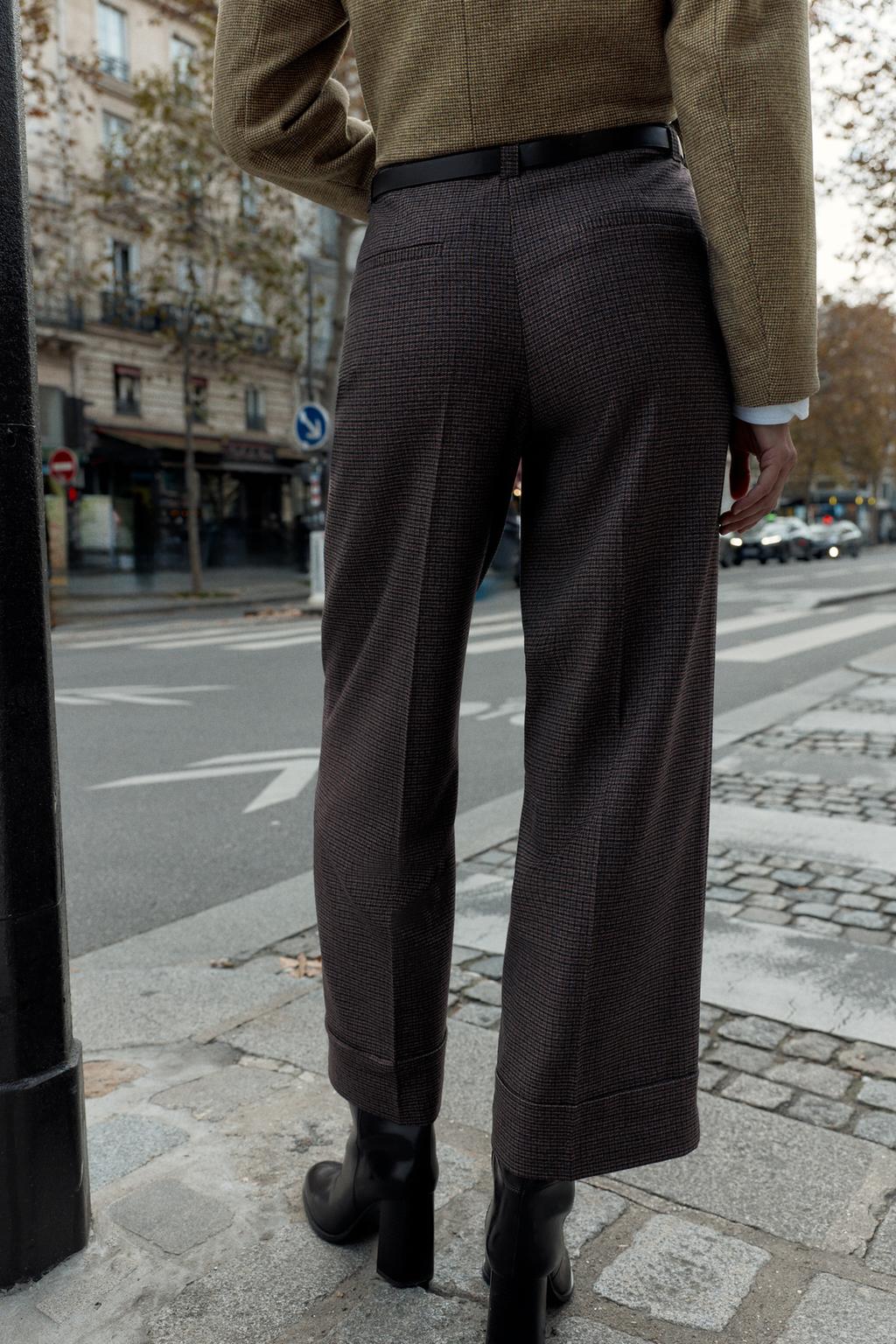 БРЮКИ С РЕМНЕМ И УЗОРОМ «ГУСИНАЯ ЛАПКА»