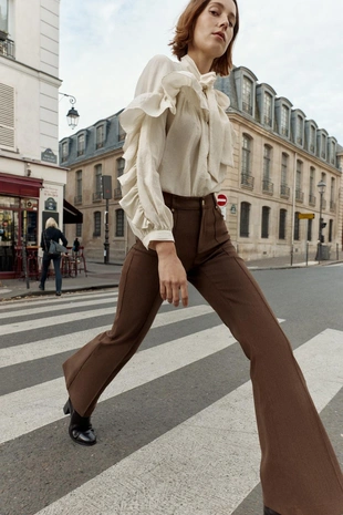 Брюки FLARED с высокой посадкой- Заказать в России