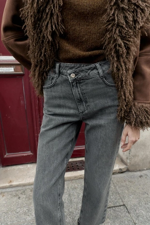 Джинсы Z1975 STRAIGHT с высокой посадкой и перекрестным поясом- Заказать в России