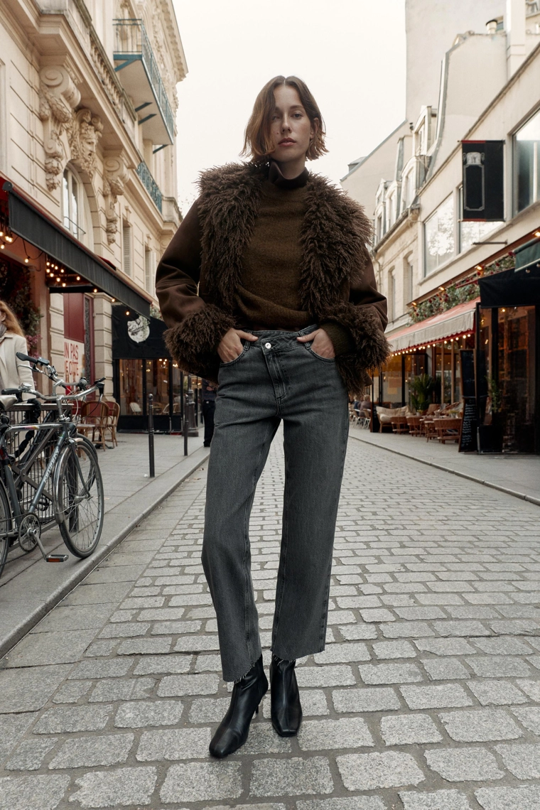 Джинсы с высокой посадкой z1975 straight cross-over waist