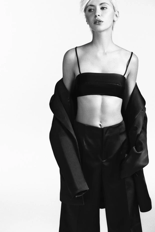 Атласные брюки с высокой посадкой- Заказать в России