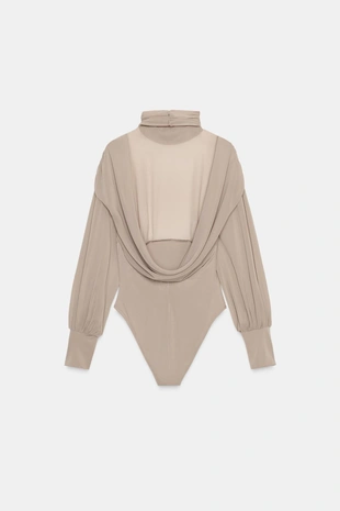 Боди из жоржета с открытой спиной- Заказать в России