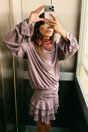 Майка с воланами из мягкой ткани- Заказать в России