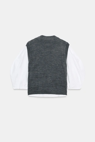 Футболка с комбинированным жилетом- Заказать в России