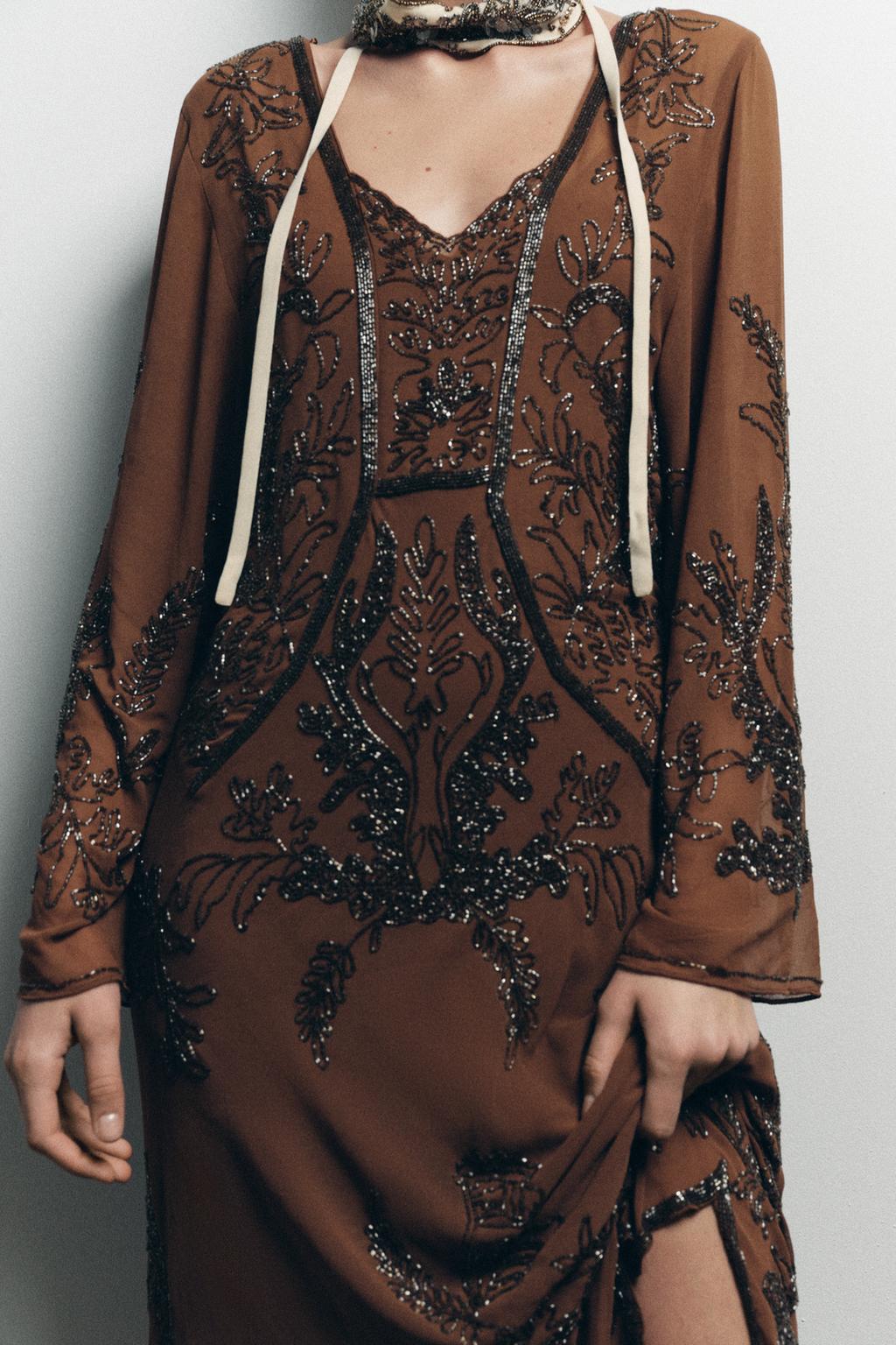 ПЛАТЬЕ ИЗ ЖОРЖЕТА С БУСИНАМИ LIMITED EDITION