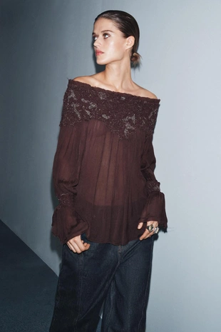 Блуза с вышивкой из ограниченной серии ZW COLLECTION- Заказать в России