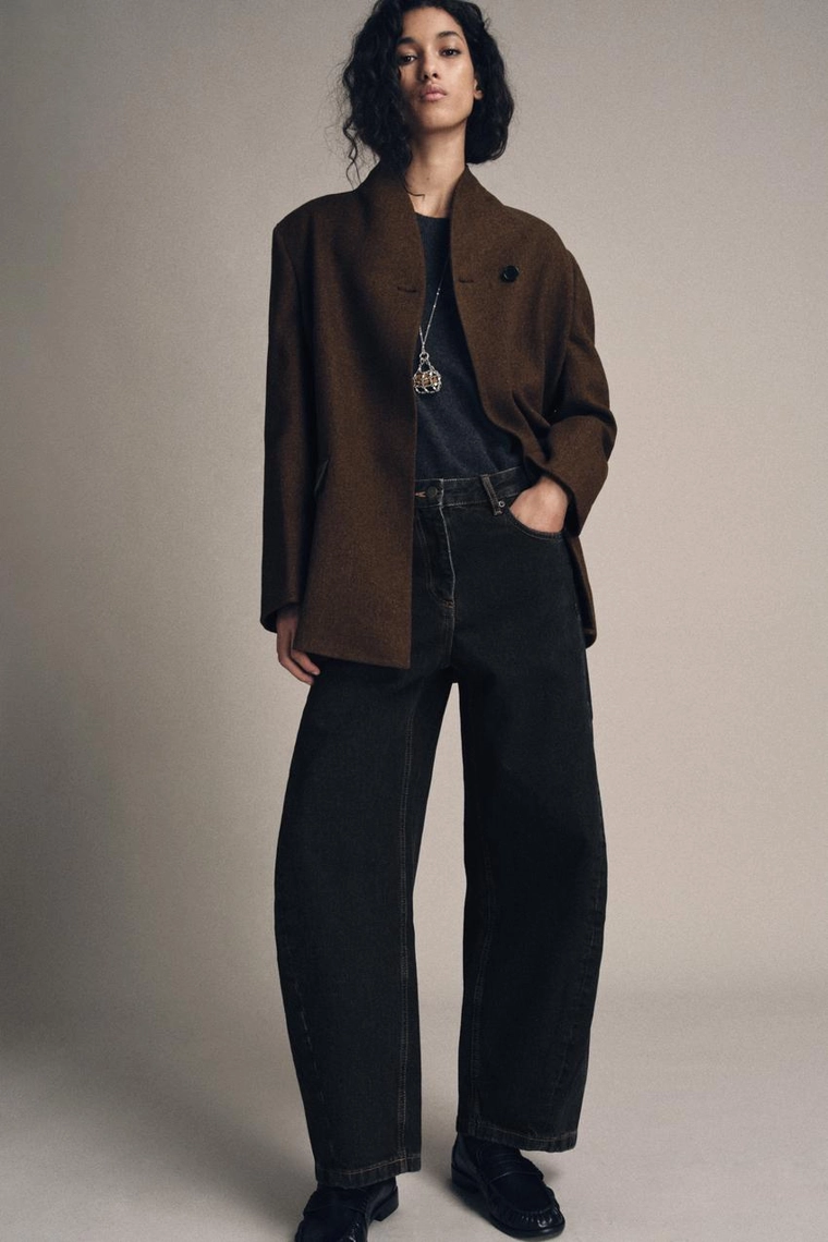 ДЖИНСЫ коллекция Zara «ZW» ANKLE баллон СО СРЕДНЕЙ ПОСАДКОЙ