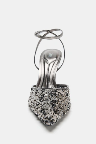 Туфли на высоком каблуке с пайетками- Заказать в России