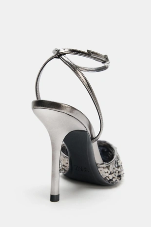 Туфли на высоком каблуке с пайетками- Заказать в России