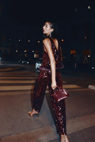 Брюки BARREL с пайетками- Заказать в России