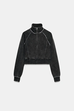 Укороченная толстовка с декоративными швами- Заказать в России