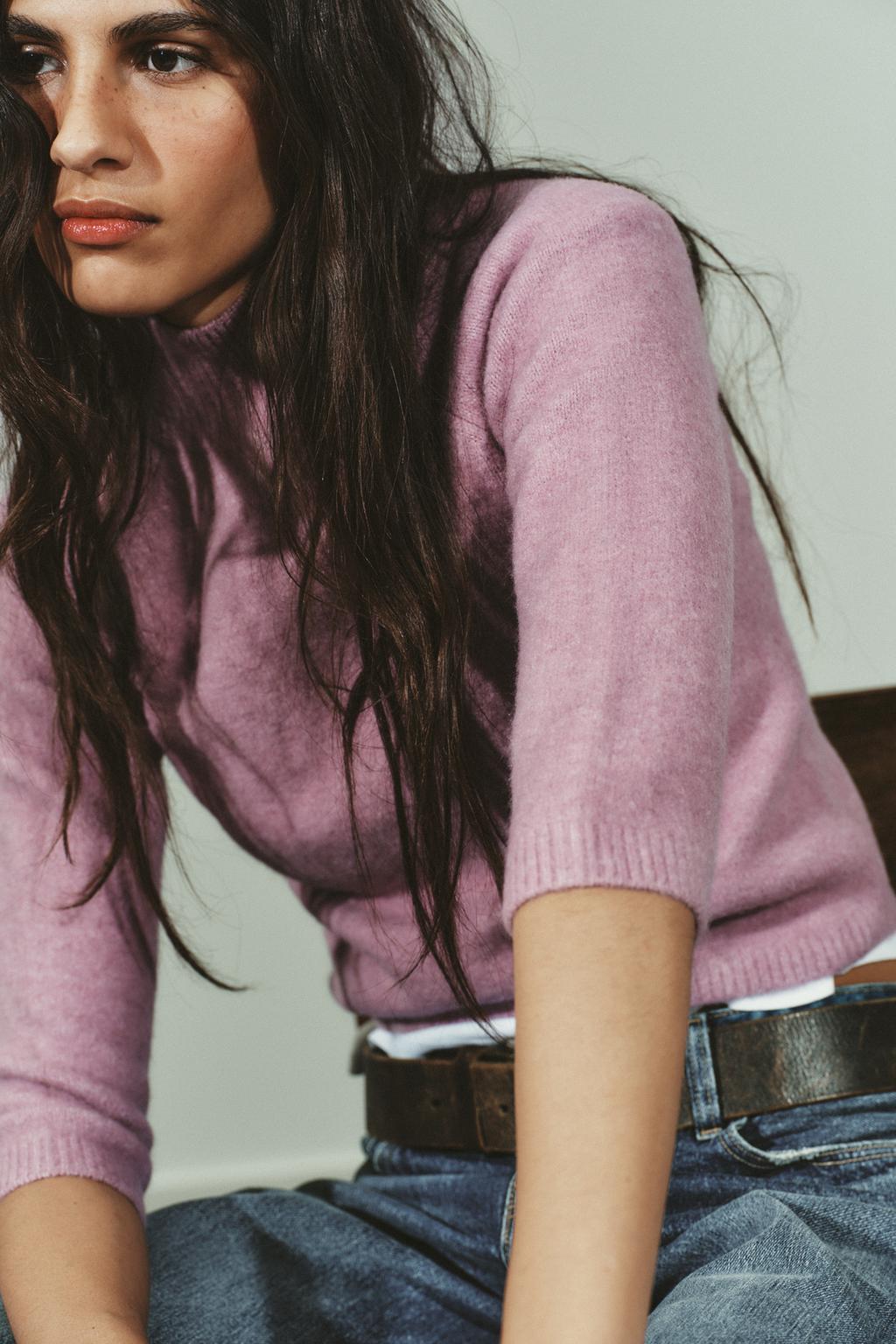 ДЖЕМПЕР ИЗ МЯГКОГО ТРИКОТАЖА С РУКАВАМИ ТРИ ЧЕТВЕРТИ