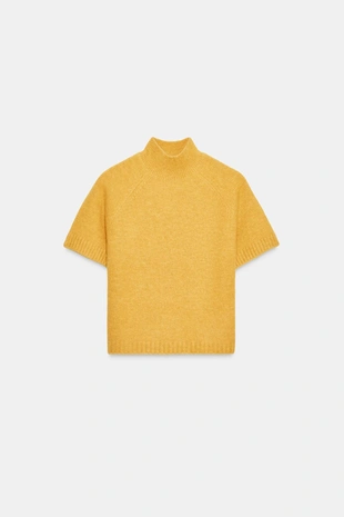 Свитер из мягкого трикотажа с короткими рукавами- Заказать в России