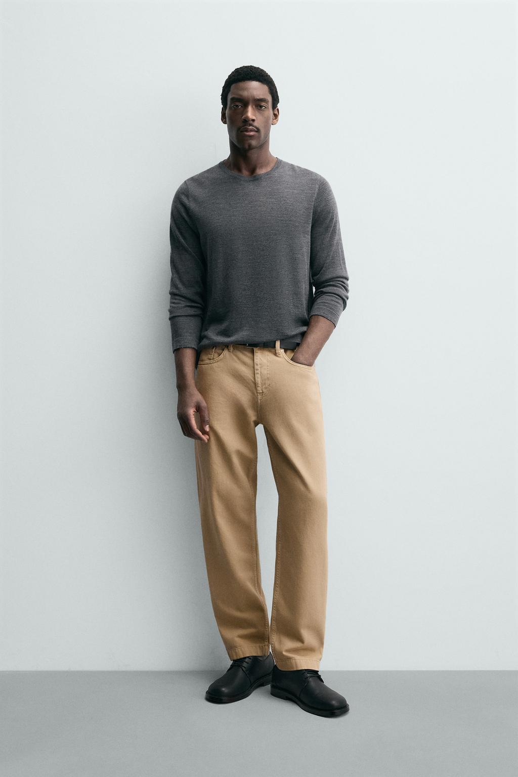 ДЖИНСЫ КЛАССИЧЕСКОГО КРОЯ С ЭФФЕКТОМ ПОТЕРТОСТИ