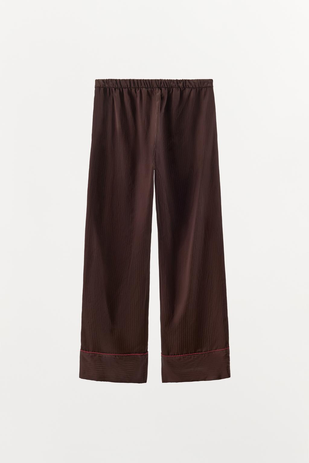 БРЮКИ В ПИЖАМНОМ СТИЛЕ В КОНТРАСТНУЮ ПОЛОСКУ