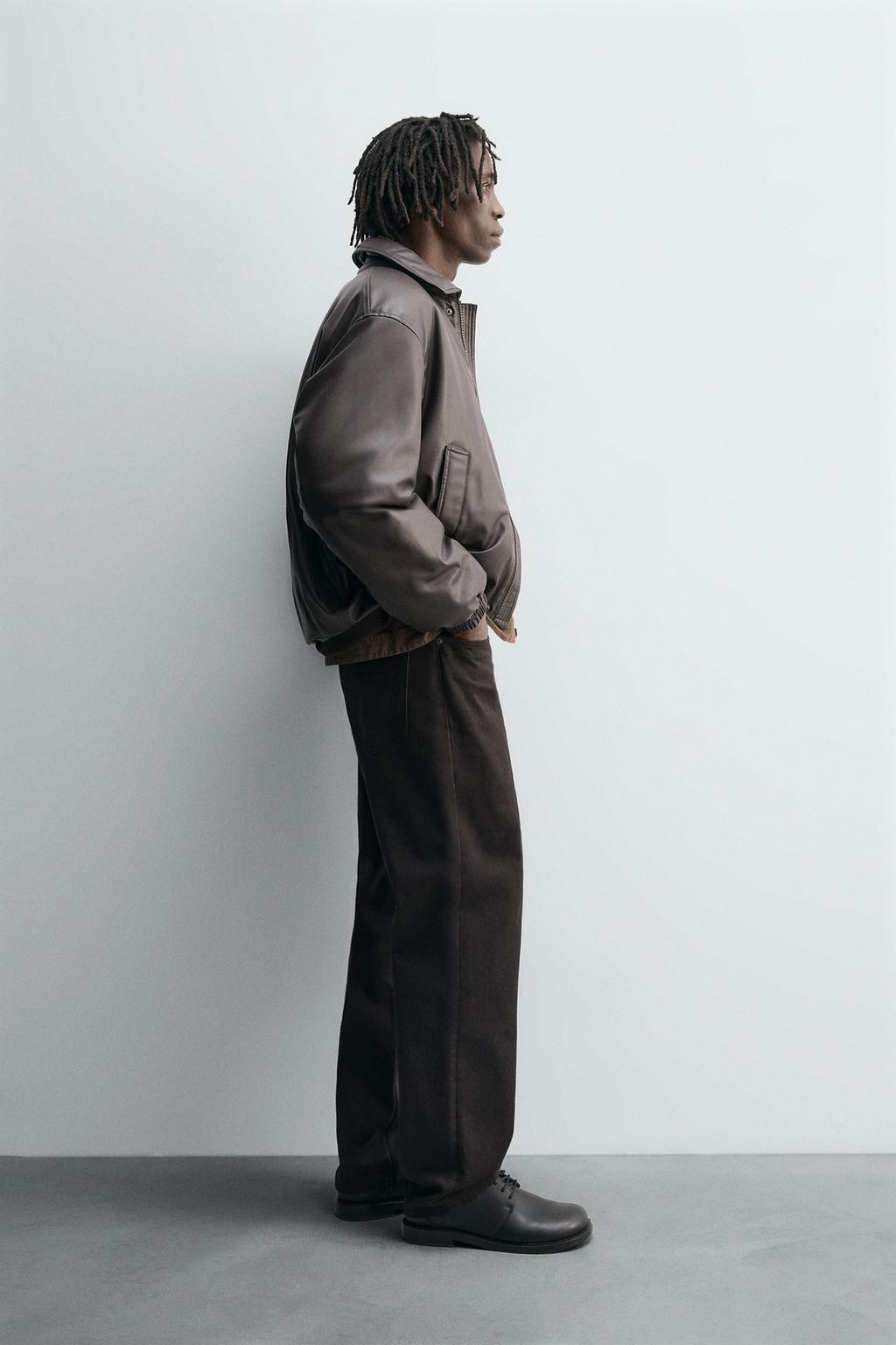 КУРТКА СВОБОДНОГО КРОЯ ИЗ ИСКУССТВЕННОЙ КОЖИ