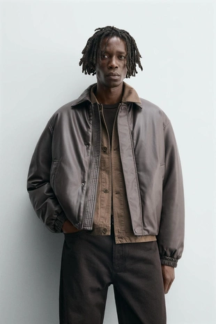 Куртка свободного кроя из искусственной кожи- Заказать в России