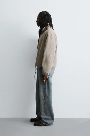 Стеганая куртка с комбинированным воротником- Заказать в России