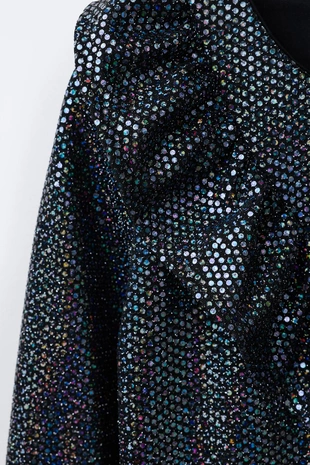 Платье с воланами и блеском- Заказать в России