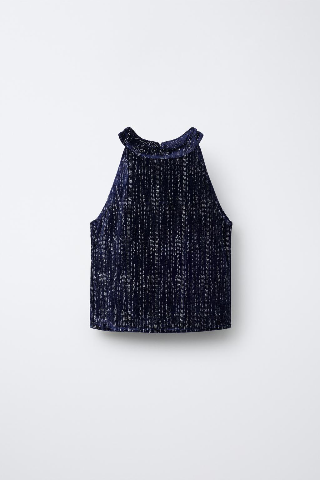 БАРХАТНЫЙ ТОП С БЛЁСТКАМИ