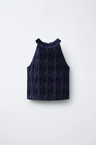 Бархатный топ с блёстками- Заказать в России