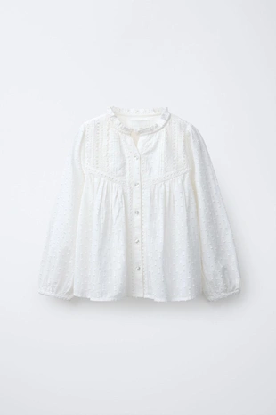 Рубашка в романтическом стиле с вышивкой плюмети- Заказать в России