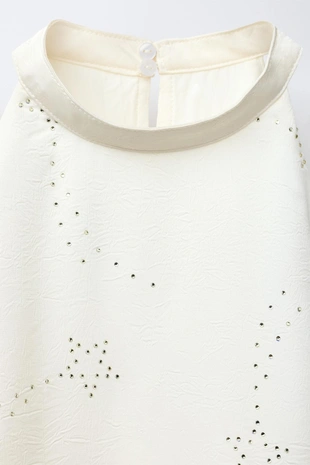 Топ с горловиной халтер и стразами- Заказать в России