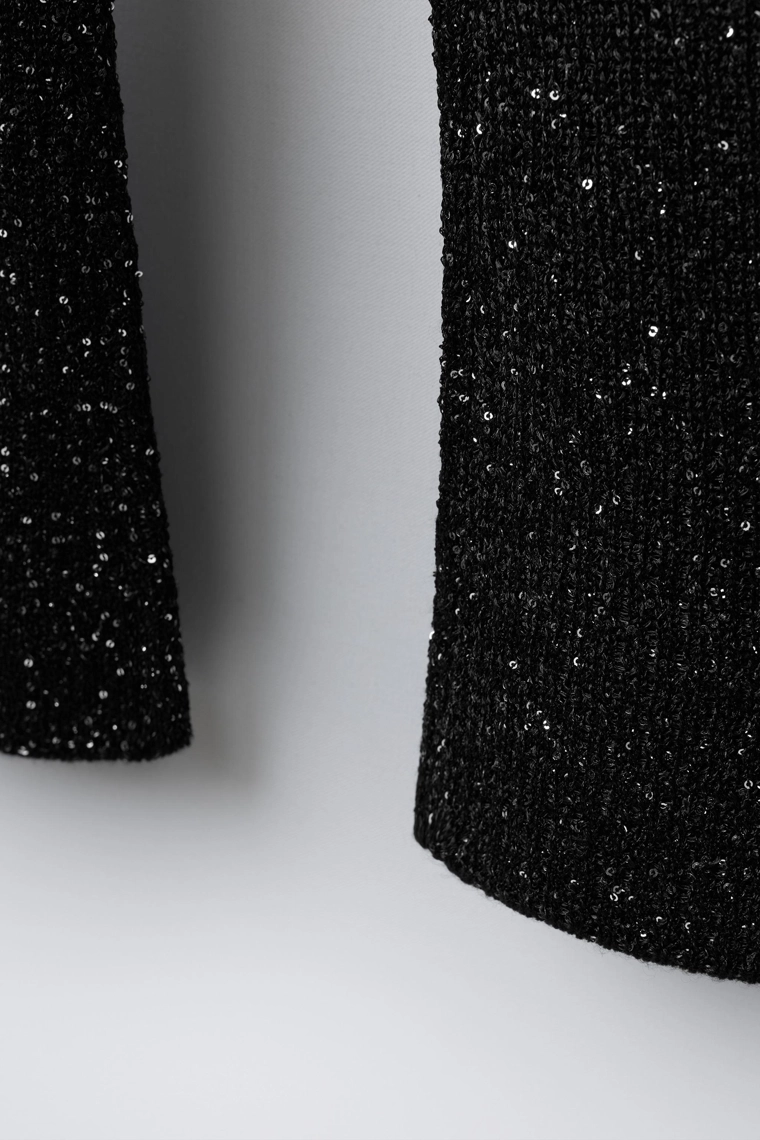 Блестящие брюки с широкими штанинами