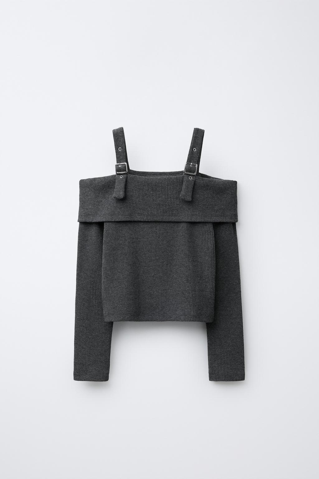 ФУТБОЛКА В РУБЧИК С ПРЯЖКАМИ