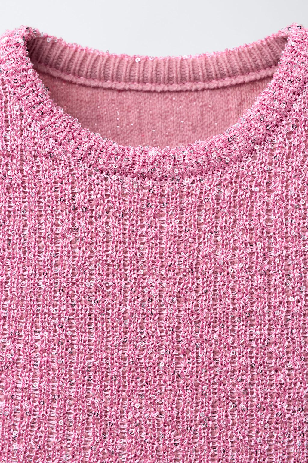 ТРИКОТАЖНЫЙ ТОП С ПАЙЕТКАМИ