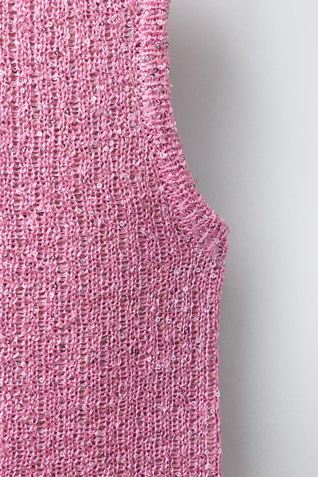 ТРИКОТАЖНЫЙ ТОП С ПАЙЕТКАМИ