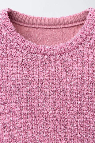 Трикотажный топ с пайетками- Заказать в России