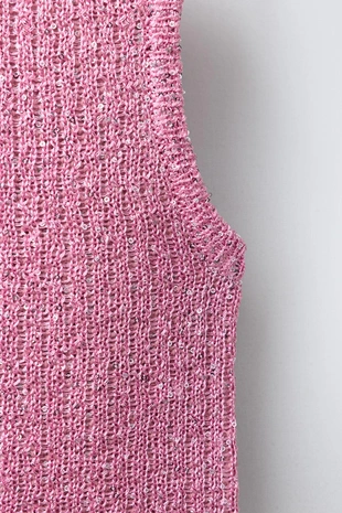 Трикотажный топ с пайетками- Заказать в России