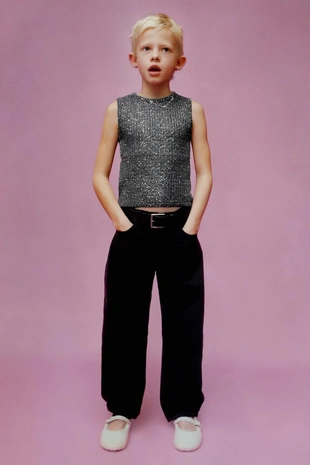 Вязаный топ с пайетками- Заказать в России