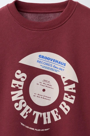 Толстовка с виниловым принтом- Заказать в России