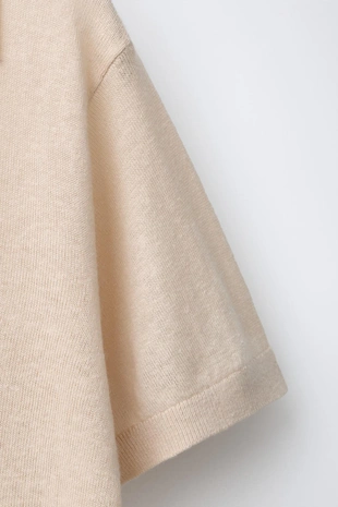 Гладкое поло из льна и хлопка- Заказать в России