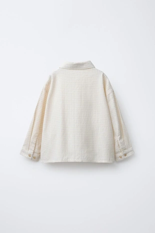 Рубашка с текстурой и вышитыми деревьями- Заказать в России