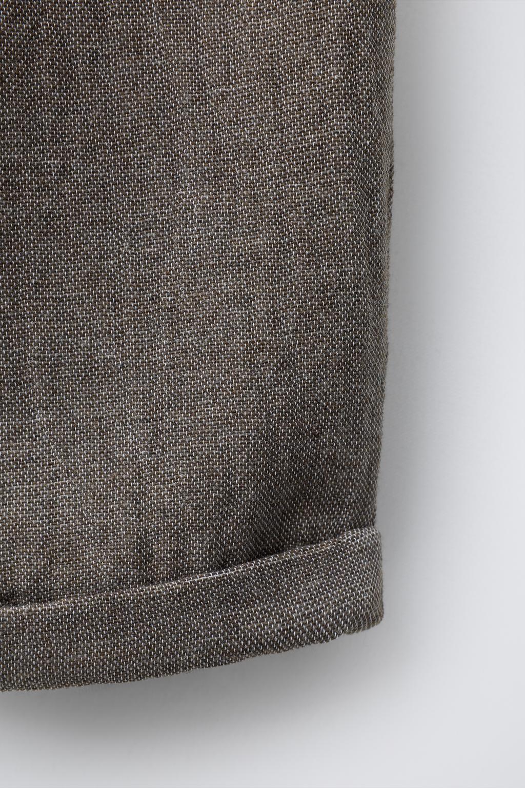 БРЮКИ BAGGY В СТИЛЕ РУСТИК С ПУГОВИЦАМИ И ШЕРСТЬЮ