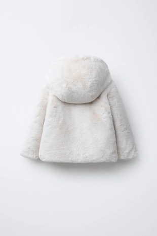 Куртка с капюшоном из искусственного меха- Заказать в России