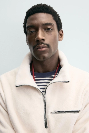 Толстовка из поларфлиса с воротником на молнии- Заказать в России