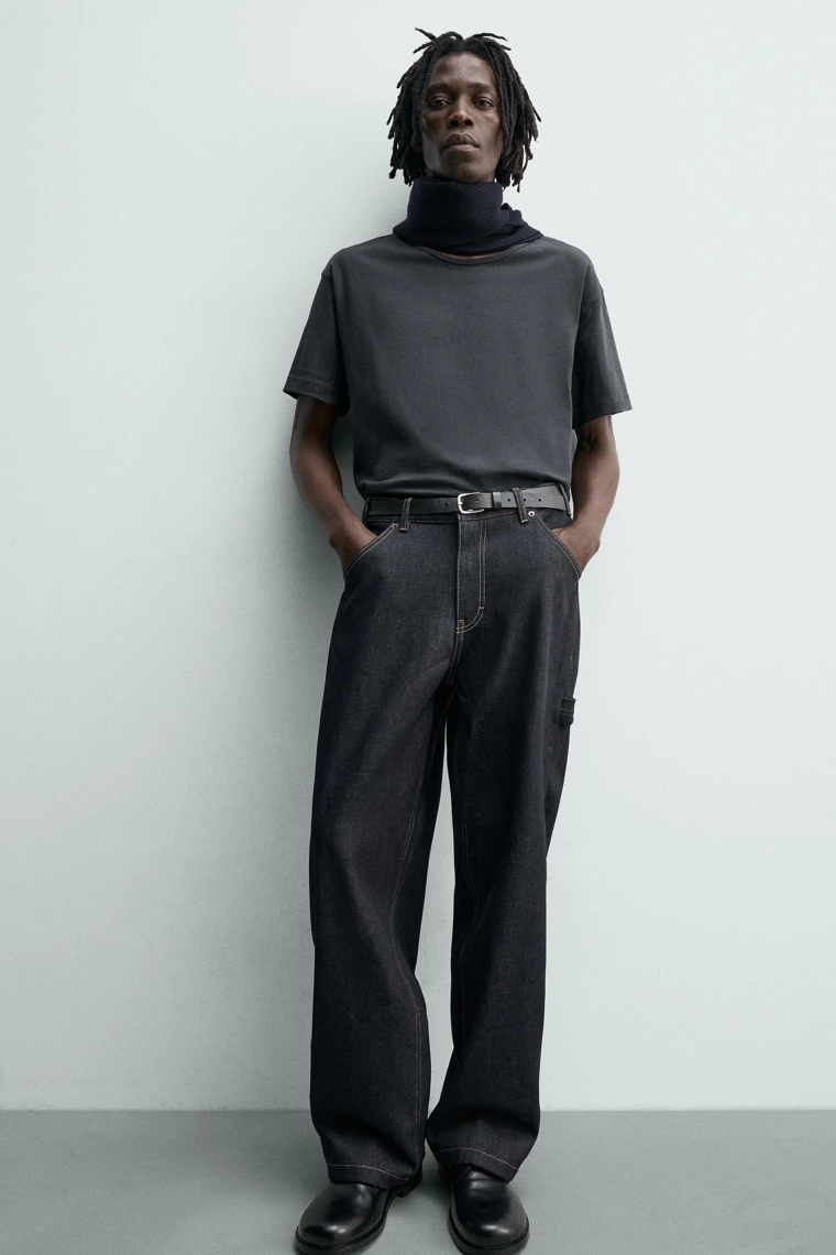 Свободные карго-джинсы с вышивкой