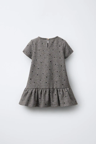 Платье из ткани «гусиная лапка» с бархатными бантами- Заказать в России