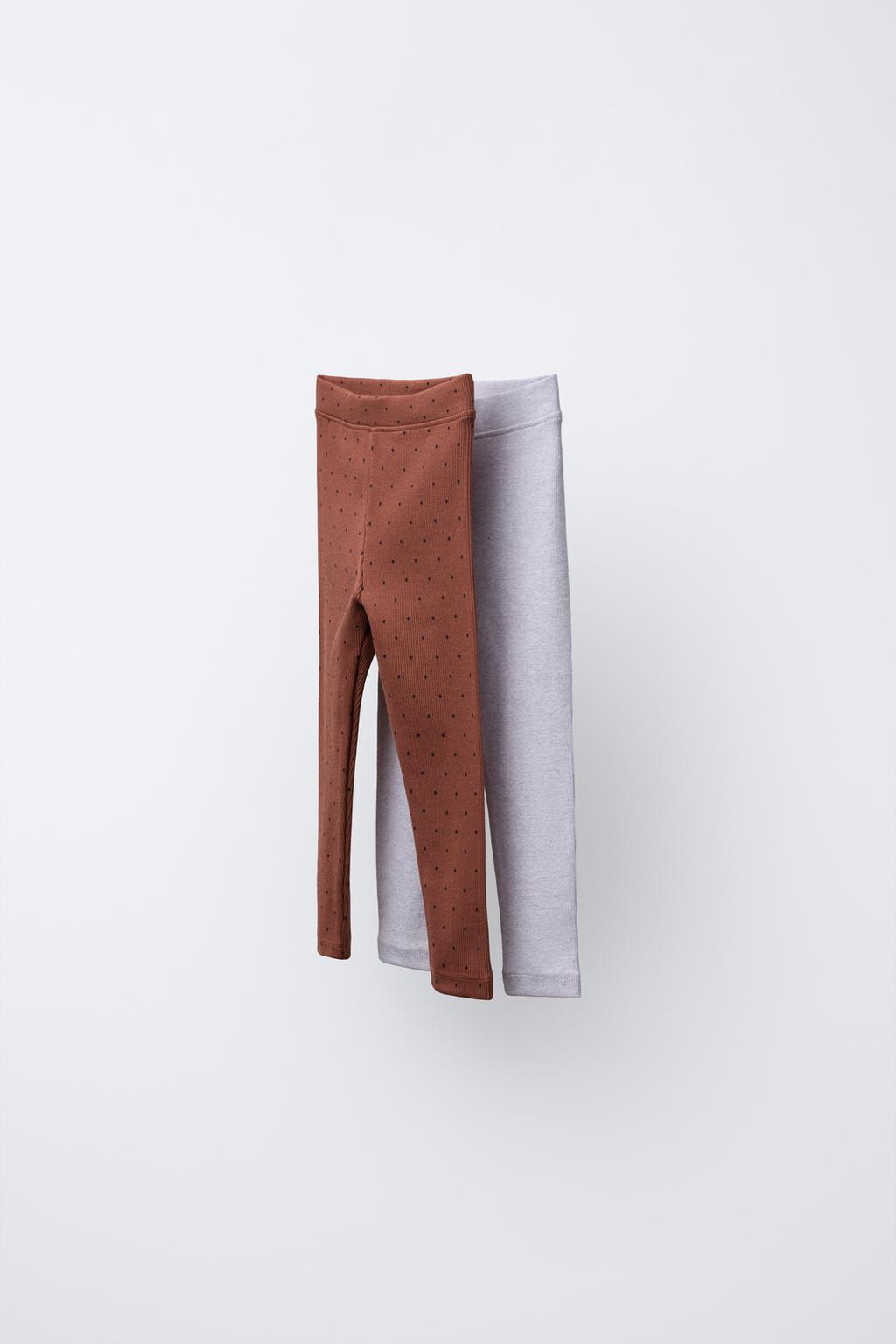 НАБОР ИЗ ДВУХ ЛЕГИНСОВ С ПРИНТОМ И ОДНОТОННЫХ