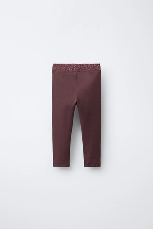 Набор из двух легинсов с принтом и однотонных