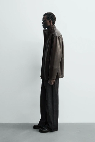 Контрастная куртка из искусственной кожи- Заказать в России