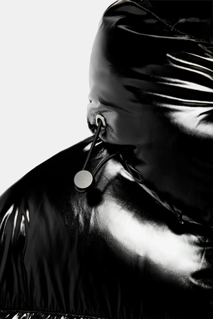 Длинный анорак с блестящим эффектом- Заказать в России