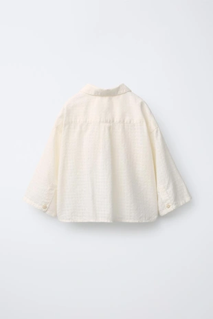 Рубашка из рельефной ткани с запахом- Заказать в России