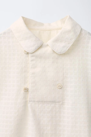 Рубашка из рельефной ткани с запахом- Заказать в России