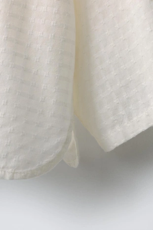 Рубашка из рельефной ткани с запахом- Заказать в России