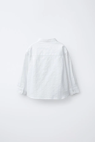 Фактурная рубашка с воротником-стойкой- Заказать в России